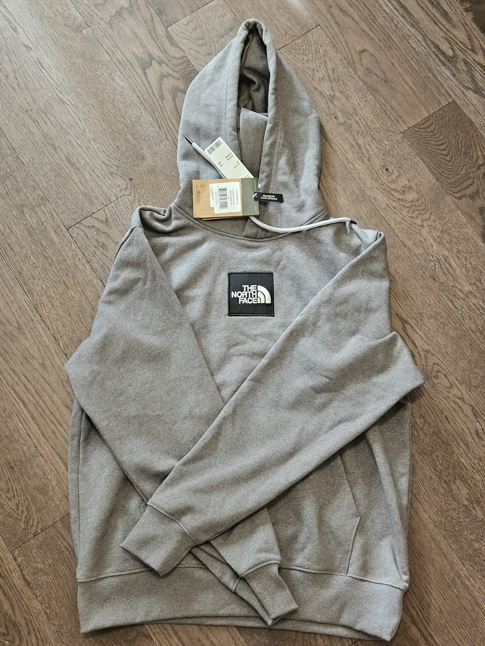 The North Face Men's Gray Pullover Crewneck Hoodie with Logo Patch